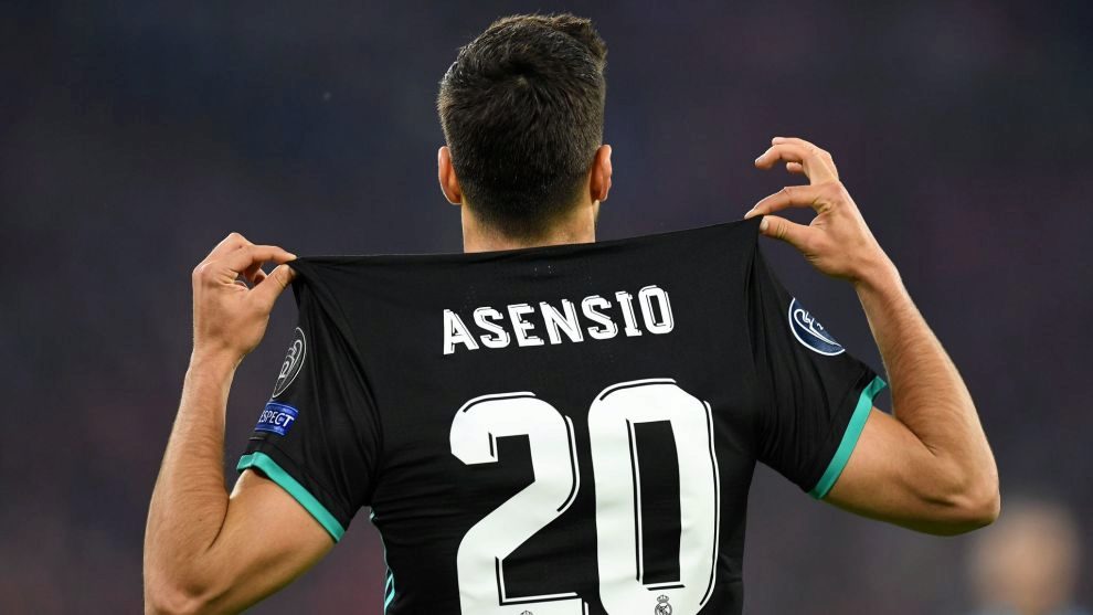 Marco Asensio celebra su gol en Mnich