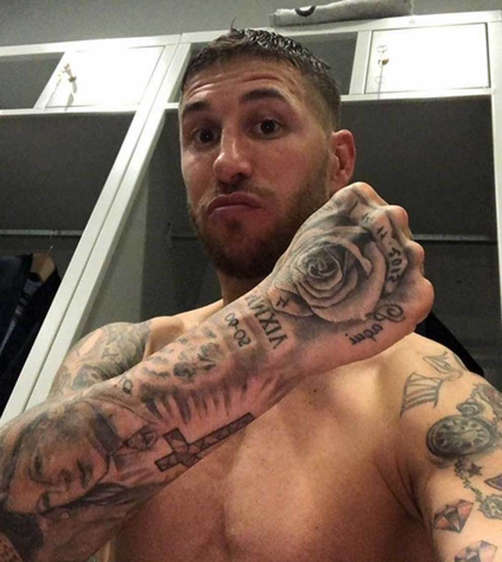 Real Madrid  La Liga Sergio Ramos has his chest tattooed with the name of  Adriano his fourth son  MARCA in English