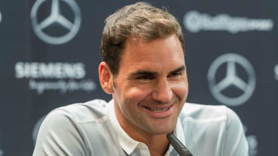 Roger Federer en una rueda de prensa en Stuttgart el ao pasado.