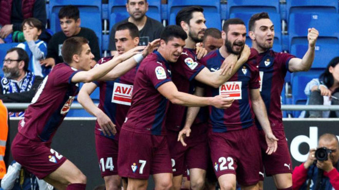 Los jugadores del Eibar celebran un gol esta temporada.