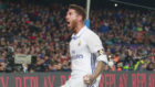 Ramos celebra el gol del empate en el Clsico de la 16-17.