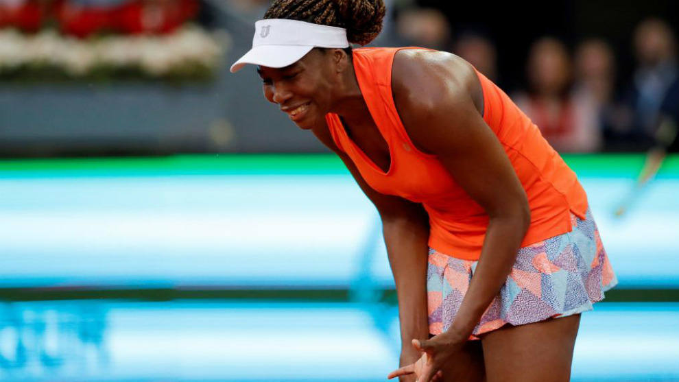 Venus Williams se lamenta durante el partido ante Kontaveit