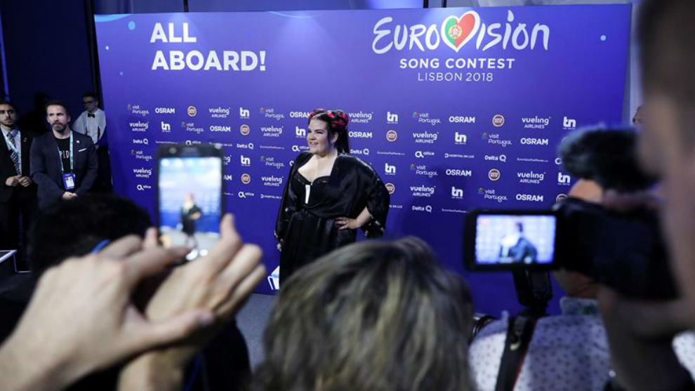 Netta, representante de Israel en Eurovisin 2018, asiste a una rueda...