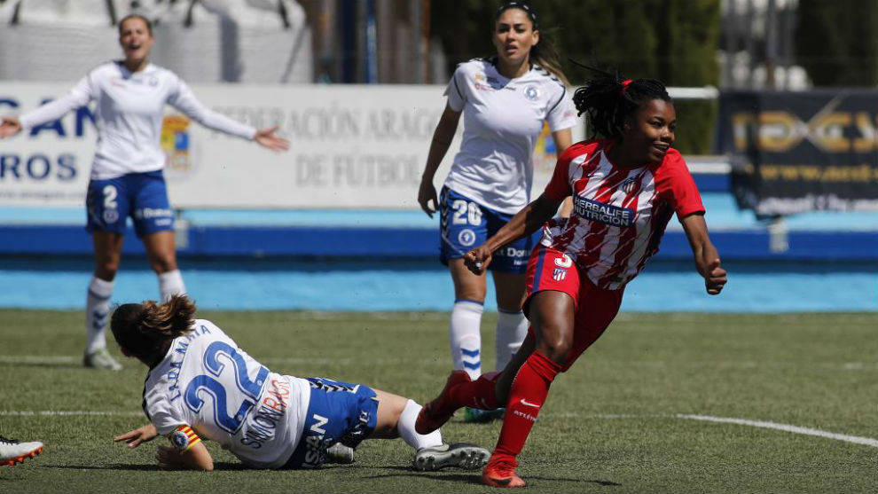 Ludmila da Silva celebra uno de los goles del Atltico de Madrid en...