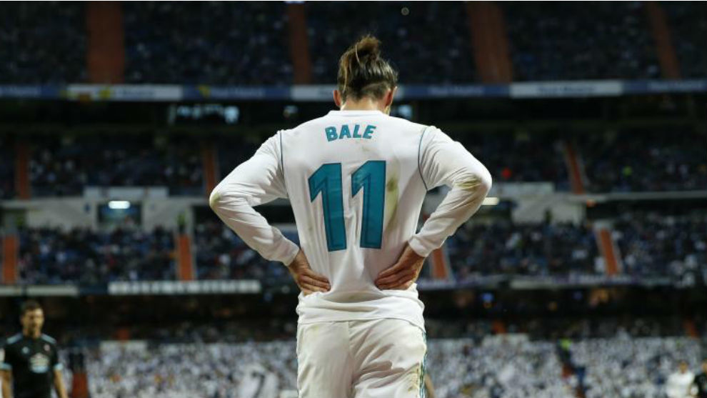 Bale, en el partido ante el Celta en el Bernabu