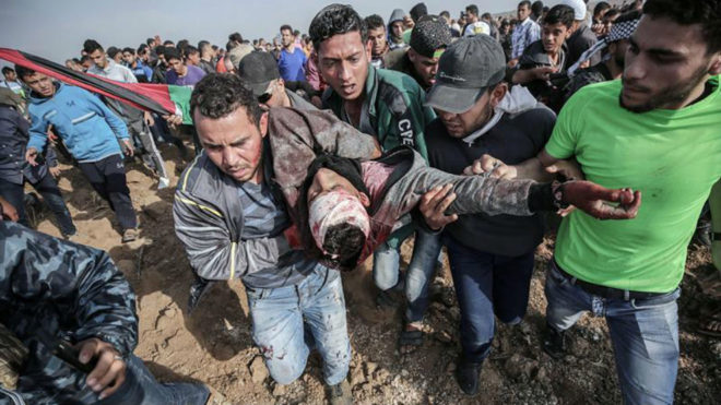 Herido en la franja de Gaza