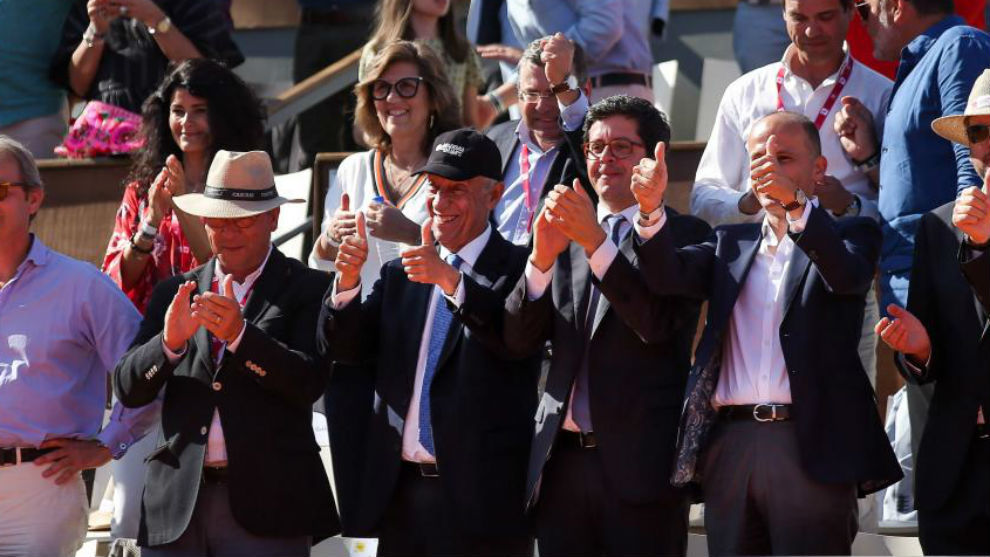 El presidente de Portugal en el Open de Estoril de Tenis