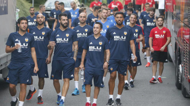 Los jugadores durante la pretemporada en Evian de este verano.