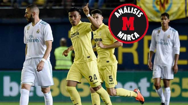Roger Martnez celebra el primer gol del Villarreal.
