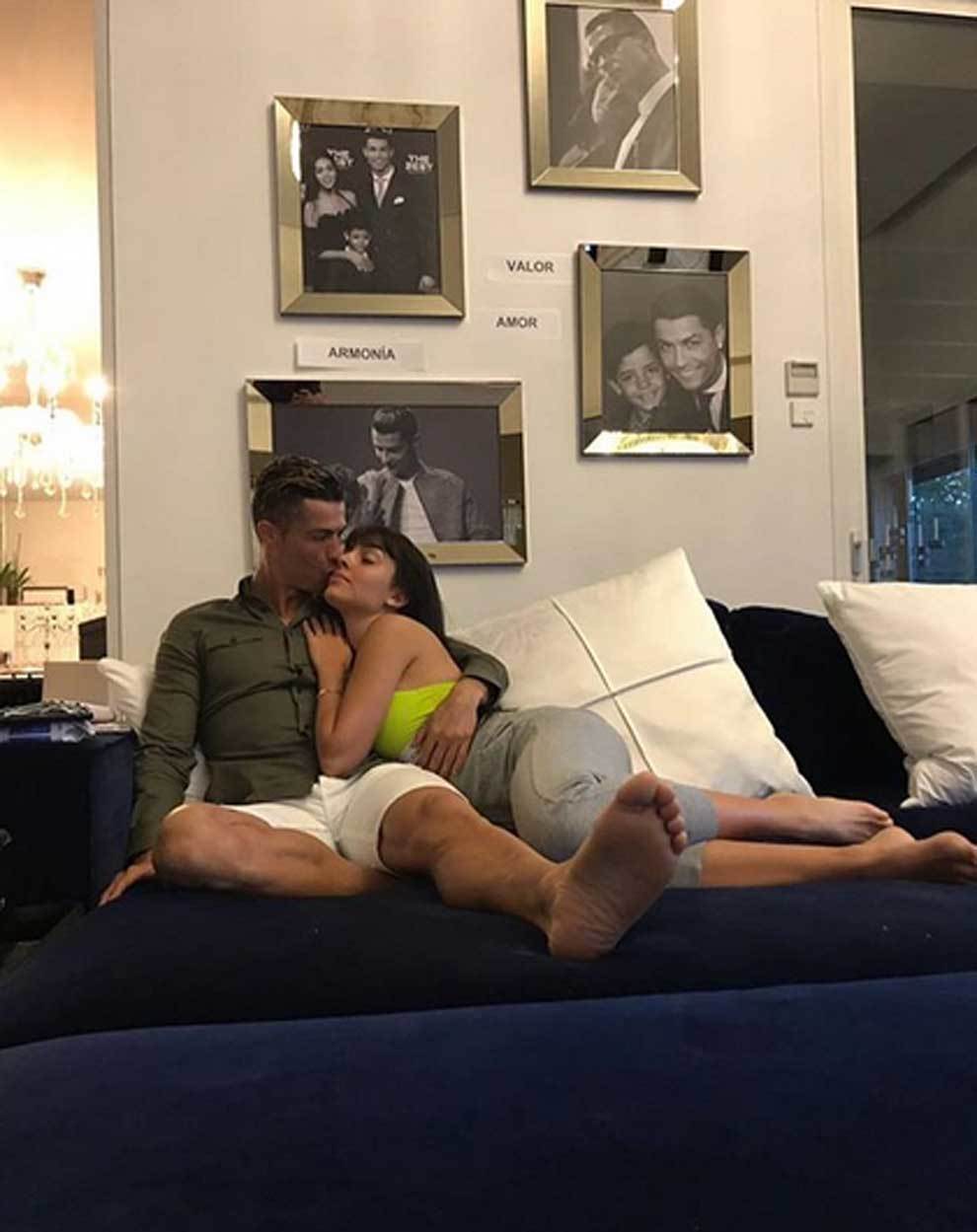 El romntico abrazo de Cristiano Ronaldo y Georgina Rodrguez