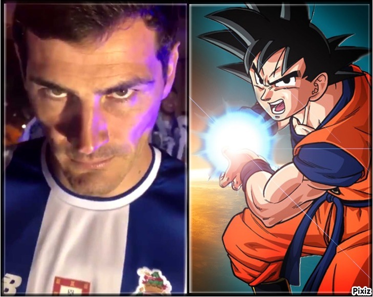 Iker Casillas y Son Goku de Bola de Dragn
