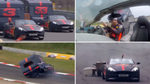 Ricciardo and Verstappen destroy caravans in high-speed race