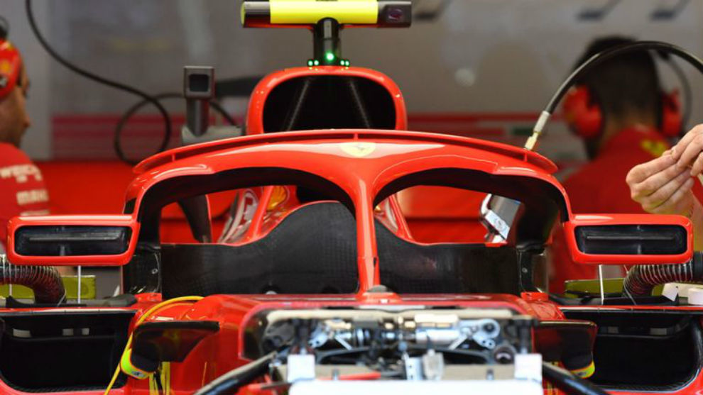 Espejos de Ferrari, sobre el halo, pero sin el soporte que presentaban...