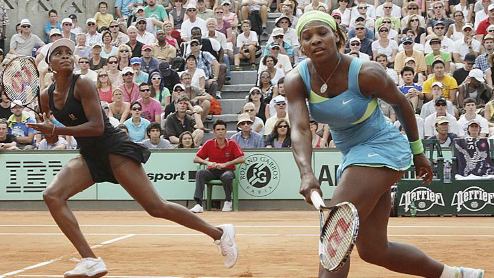 Venus y Serena, durante un partido de dobles