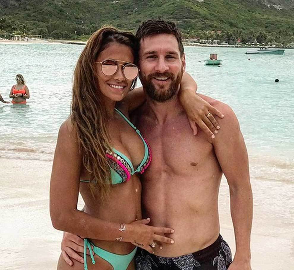 Antonella Roccuzzo y Leo Messi durante su luna de miel