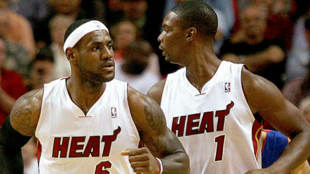 LeBron James y Chris Bosh jugando juntos en los Miami Heat