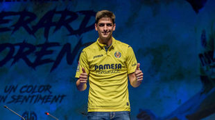 Gerard Moreno, en su presentacin como jugador del Villarreal.