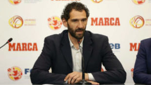 Jorge Garbajosa, durante una comparecencia ante la prensa.