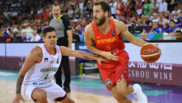 Sergio Rodrguez jugando con la seleccin espaola en el Eurobasket...