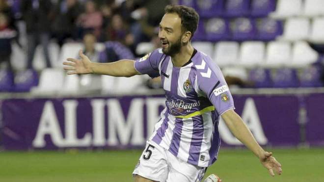Deivid celebra un gol con el Valladolid.