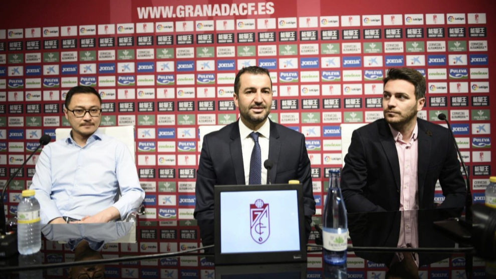 Diego Martnez, durante su presentacin como nuevo entrenador...