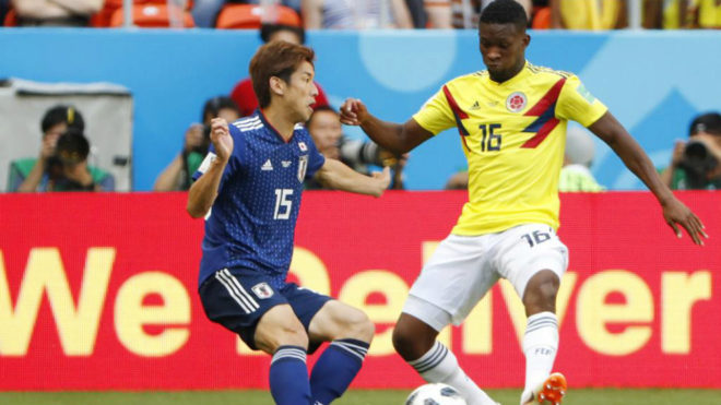 Lerma, durante el estreno de Colombia en el Mundial ante Japn.