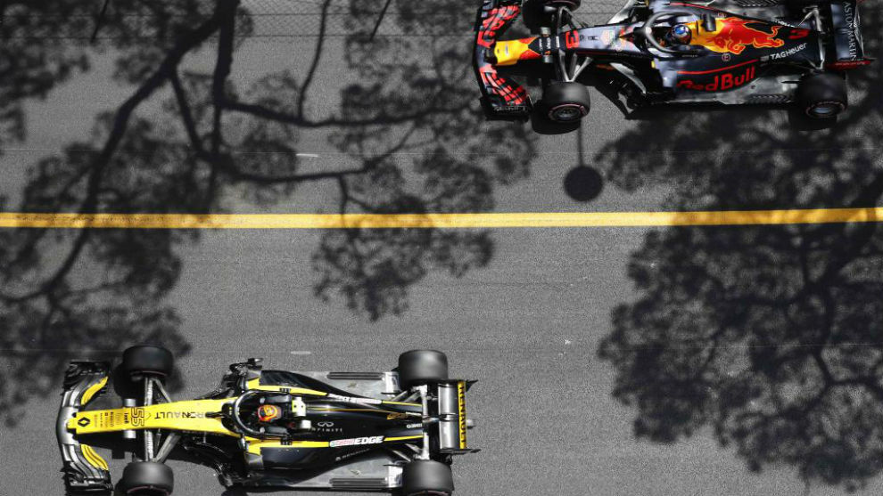Carlos Sainz y Daniel Ricciardo, durante el GP de Mnaco de esta...