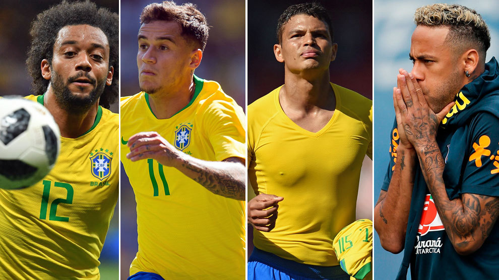 Marcelo, Coutinho, Thiago Silva and Neymar