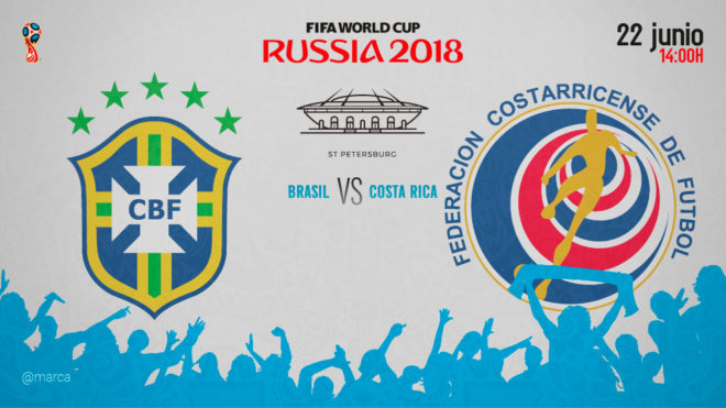 Brasil vs Costa Rica: El campen juega su segundo partido en Rusia