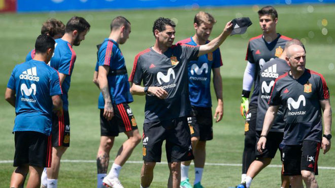 Spain&apos;s coach Fernando Hierro.