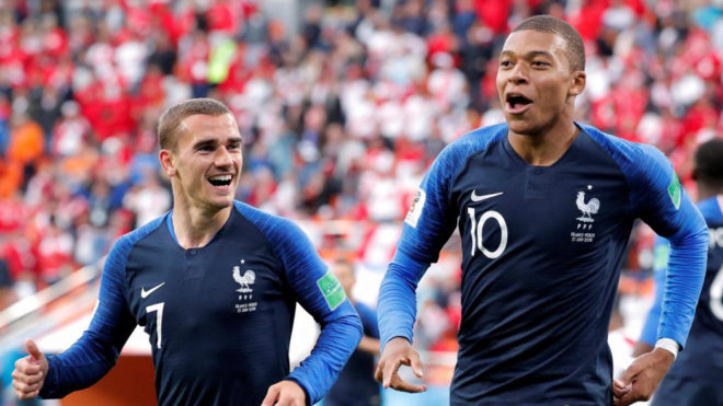 Mbappe in action for France /