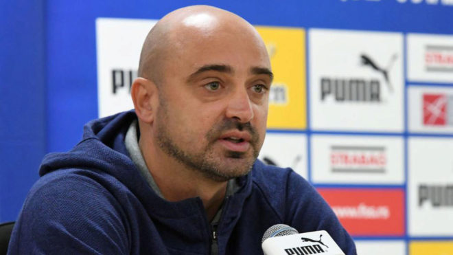 Milan Rastavac attends a press conference