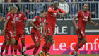 Diakhaby celebra un gol con el Olympique de Lyon.