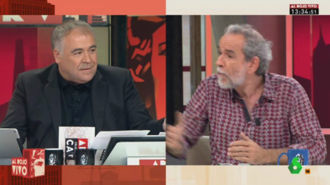 Antonio Garca Ferreras y Willy Toledo en Al Rojo Vivo de La Sexta.