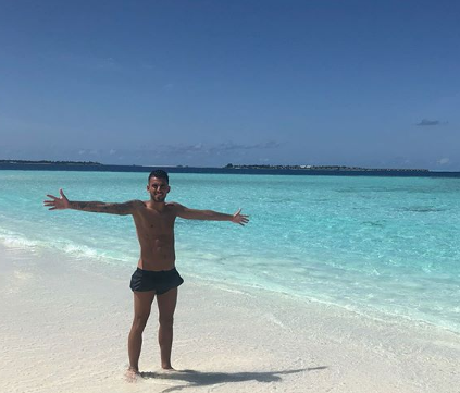 Dani Ceballos (Real Madrid), en Maldivas.