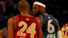 Kobe Bryant y LeBron James, durante un All Star Game