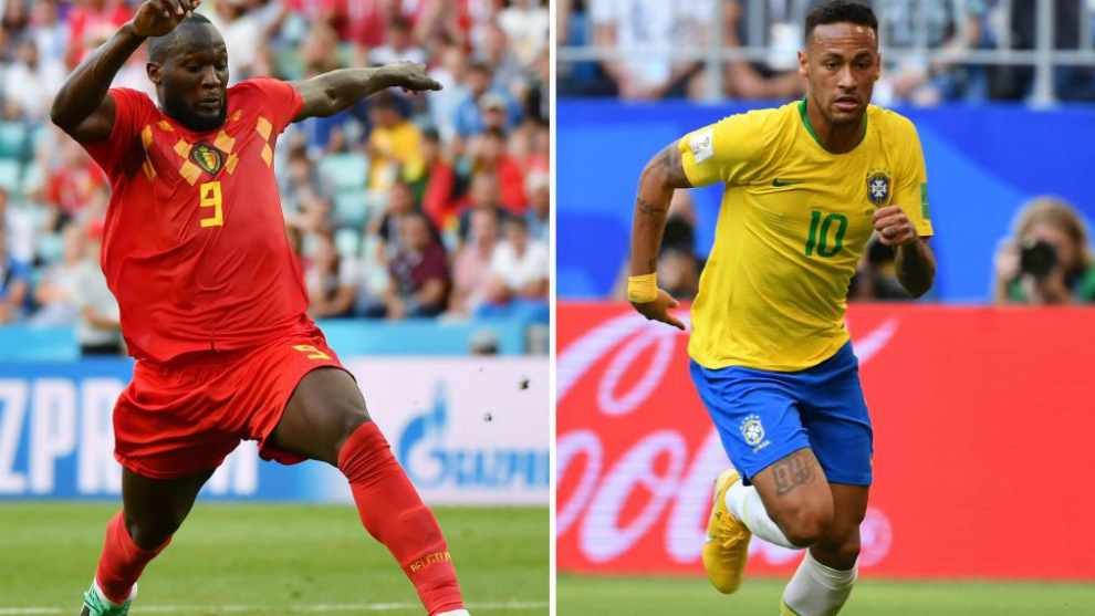 Lukaku y Neymar, estrellas del partido de cuartos de final del Mundial...