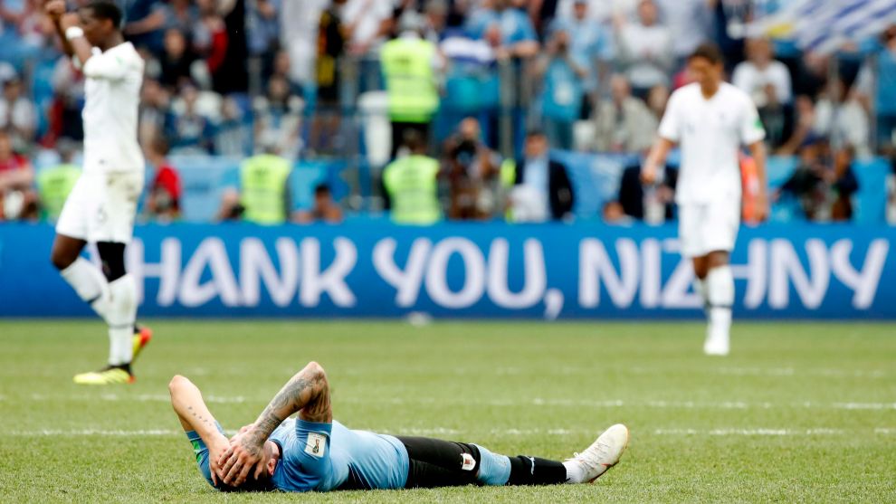 Josema Gimnez se derrumba durante el partido ante Francia