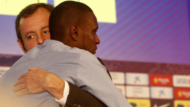 Sandro Rosell and Eric Abidal
