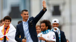 Cristiano Ronaldo, durante la celebracin del Madrid de la...