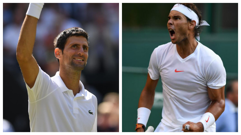 Novak Djokovic y Rafael Nadal celebran sus triunfos en cuartos de...