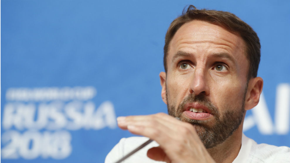Gareth Southgate in the press conference in Saint Petersburg