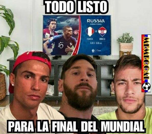 La final del Mundial y Cristiano, Messi y Neymar vindolo por la tele