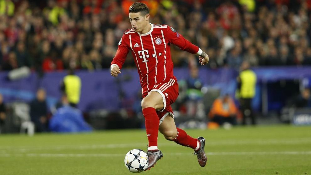 James Rodriguez playing for Bayern Munich