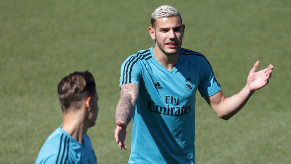Theo, en un entrenamiento del Madrid.