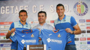 Nico Rodrguez posa junto a Soria y Maksimovic en la presentacin de...