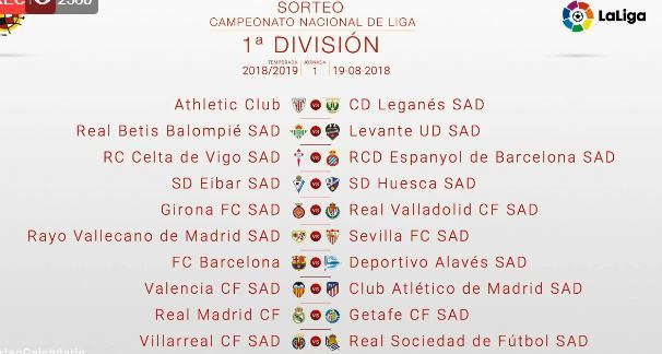 LaLiga Santander: Sorteo del Calendario de Liga 2018 - 19 en directo | Marca