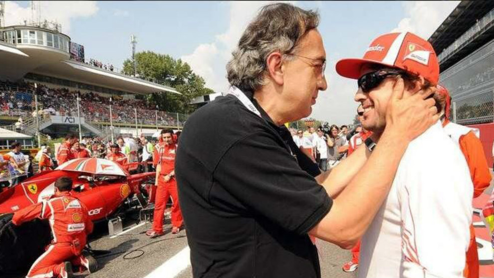Sergio Marchionne y Fernando Alonso. / Twitter