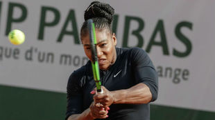 Serena Williams, en un partido de Roland Garros.