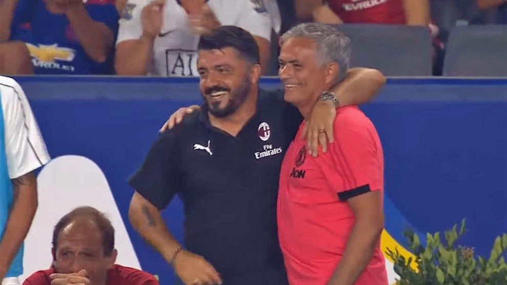 Gattuso y Mourinho se ren al ver que la tanda de penaltis no acababa